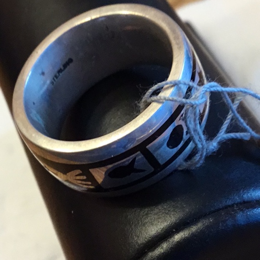NWT Native 925 Stamped 12 Men Ring Designer Stunning beautiful design one of - Picture 5 of 6